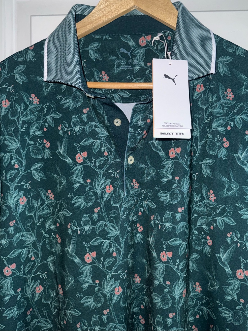 NWT Puma Golf MATTR Hummingbird Performance Polo Shirt in “Green Terrain” - Picture 2 of 9